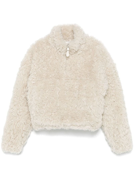 White Faux-fur Jacket