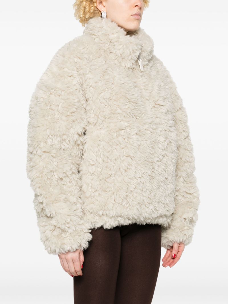 White Faux-fur Jacket