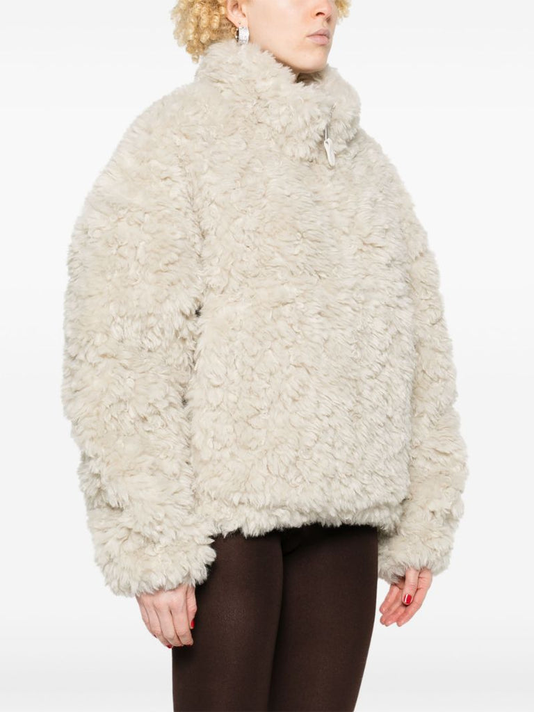 White Faux-fur Jacket