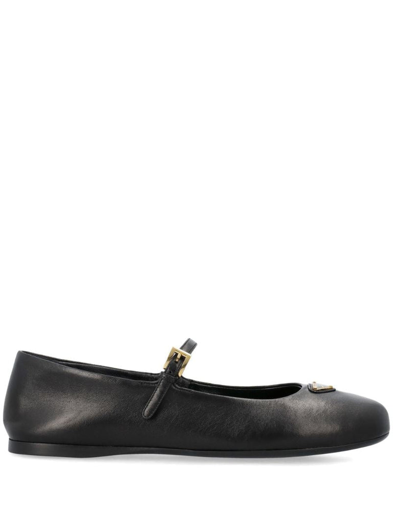 Black Leather Ballet Pumps