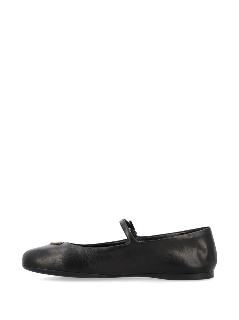 Black Leather Ballet Pumps