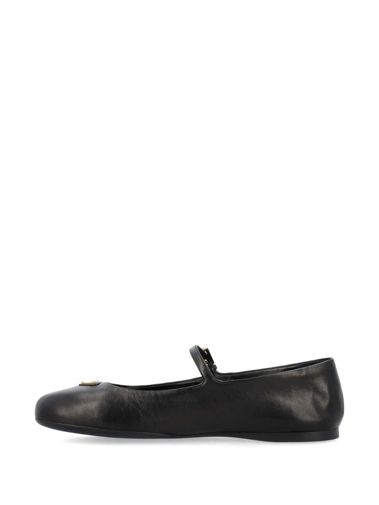 Black Leather Ballet Pumps