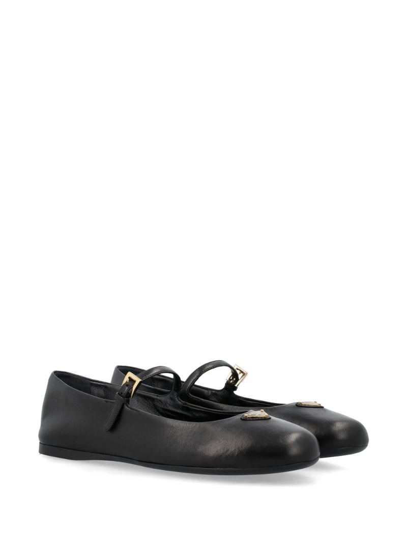 Black Leather Ballet Pumps