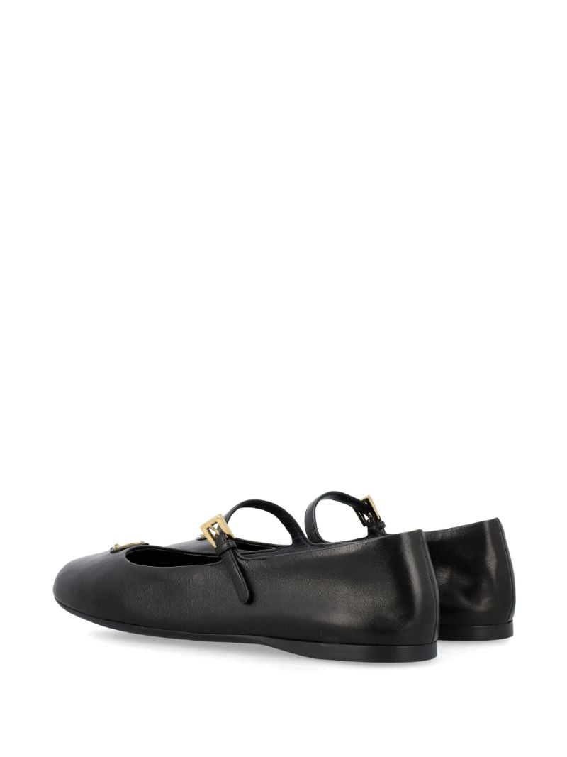 Black Leather Ballet Pumps