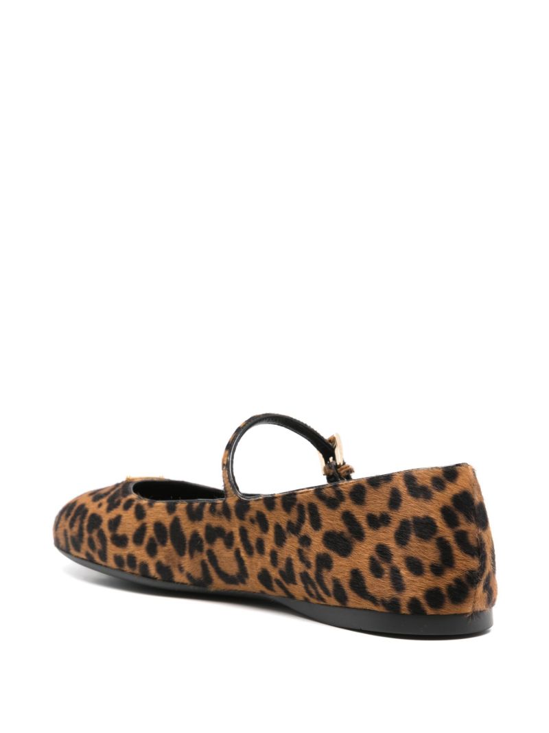 Printed Leather Ballet Pumps