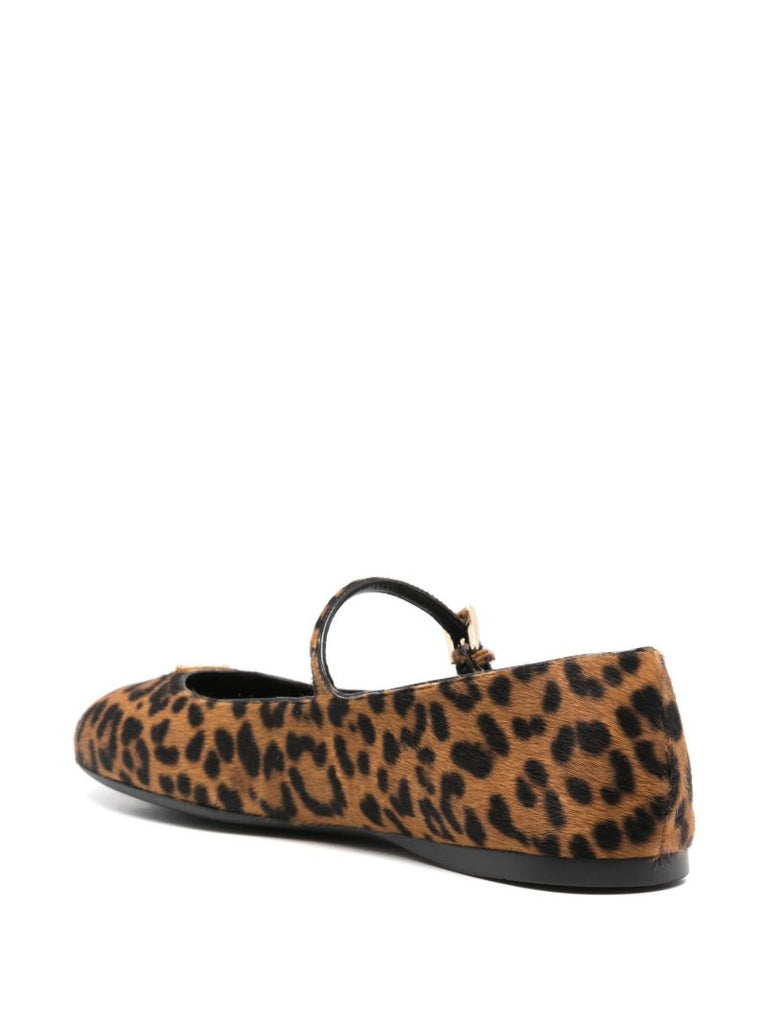 Printed Leather Ballet Pumps
