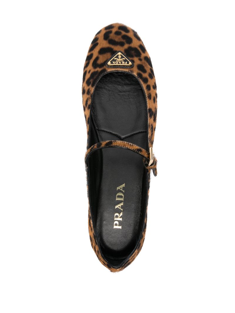 Printed Leather Ballet Pumps