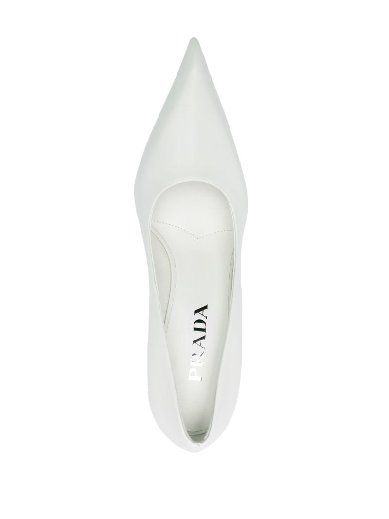 White 85 Leather Pumps