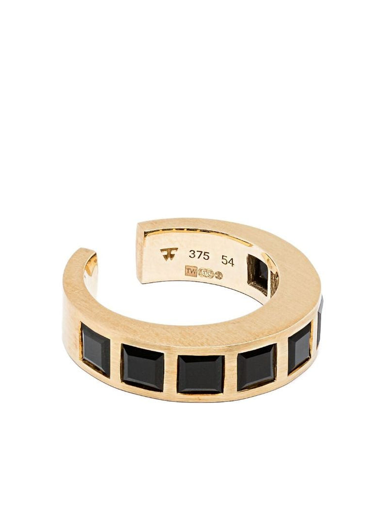 9k Yellow Gold Arch Onyx Ring
