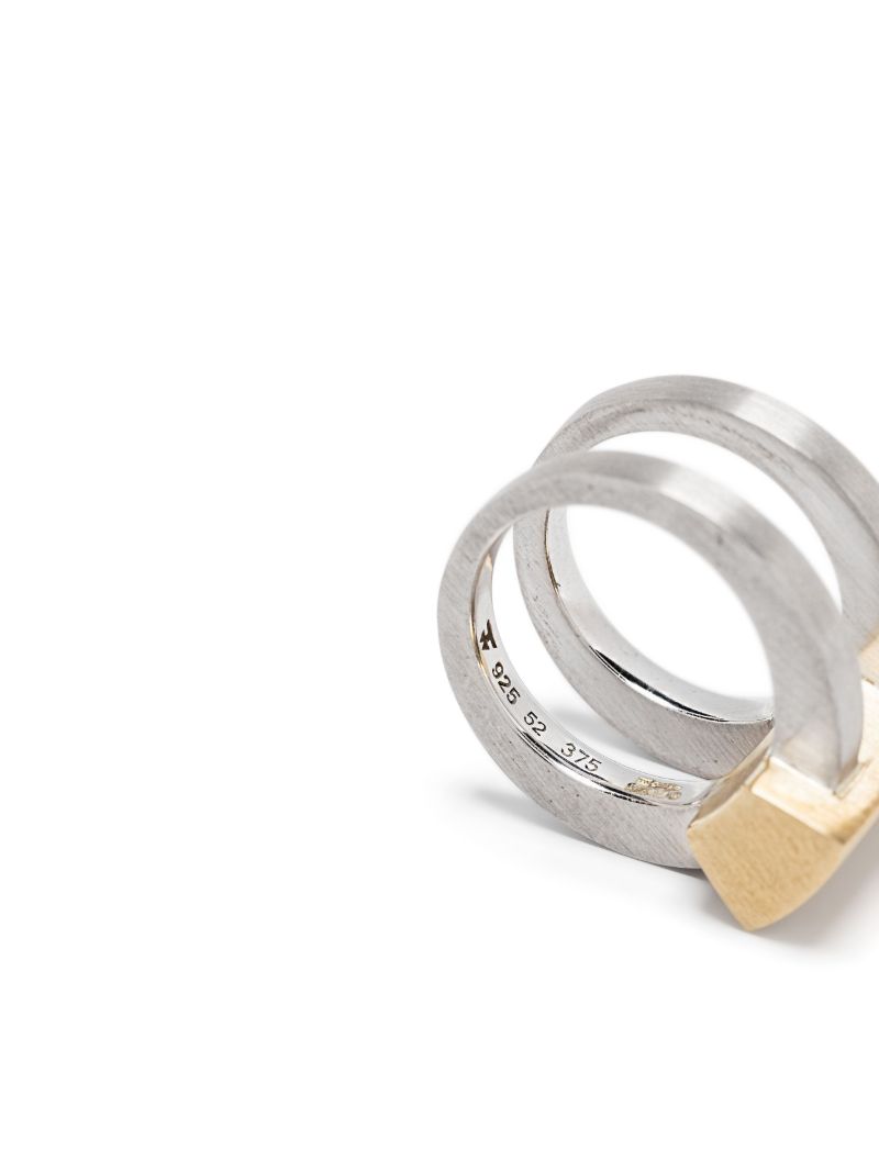9k Yellow Gold and Recycled Silver Ring