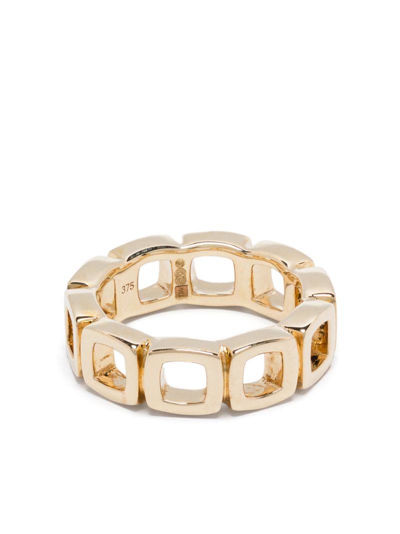 9k Yellow Gold Cushion Band Ring
