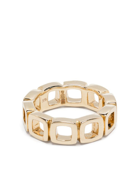 9k Yellow Gold Cushion Band Ring