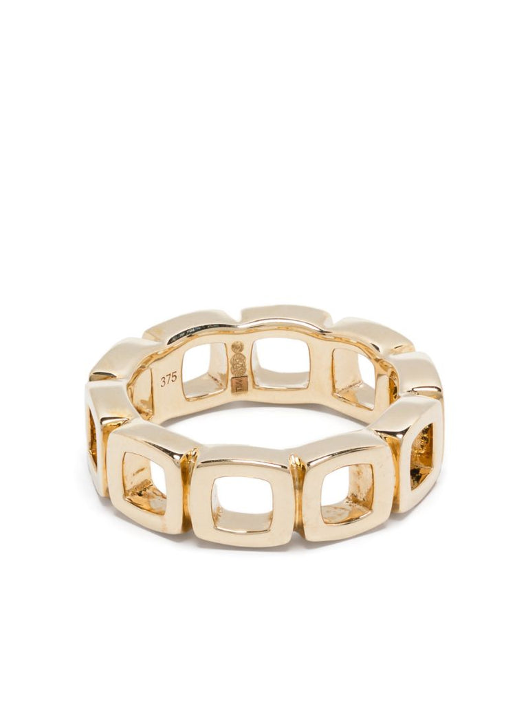 9k Yellow Gold Cushion Band Ring