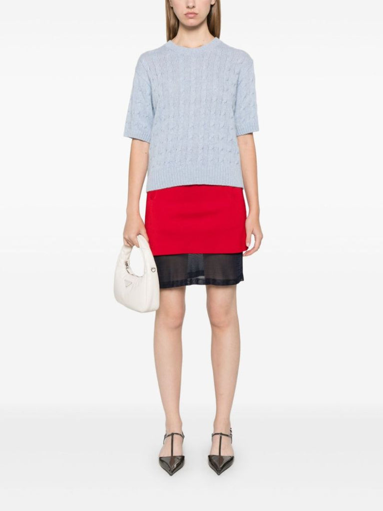 Cable-knit T-shirt