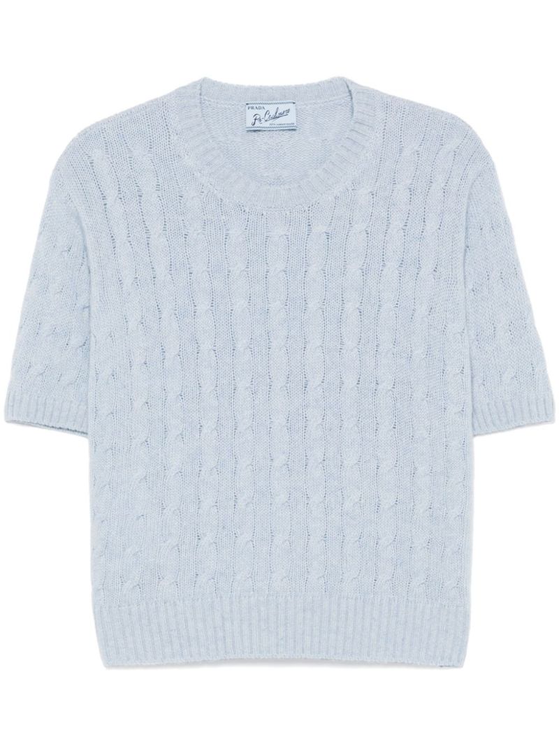 Cable-knit T-shirt