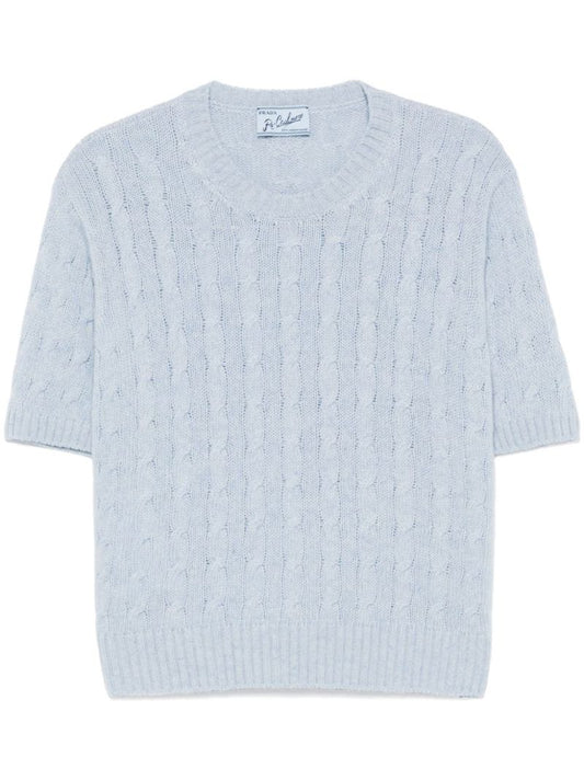 Cable-knit T-shirt