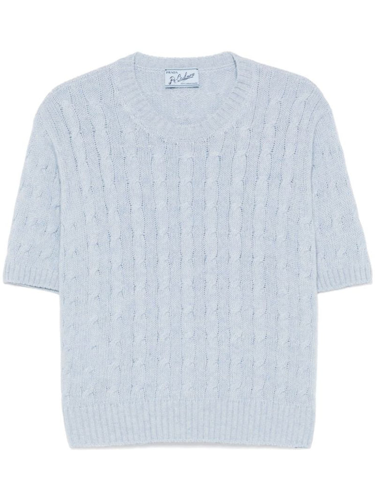 Cable-knit T-shirt