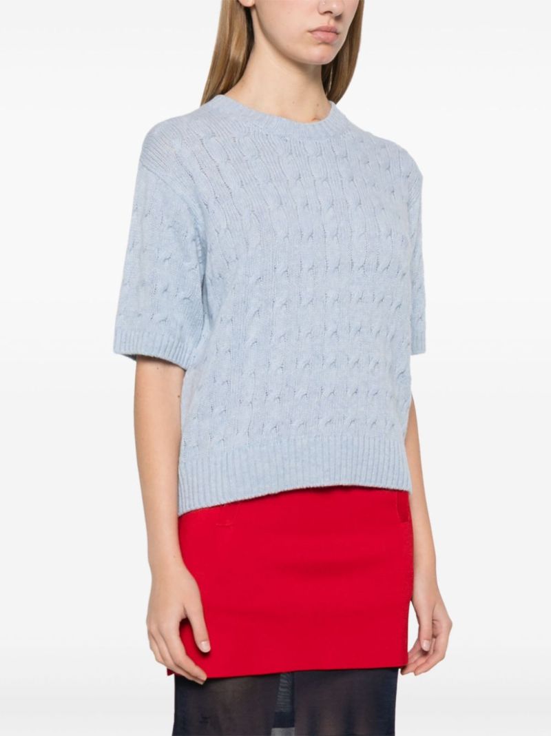 Cable-knit T-shirt