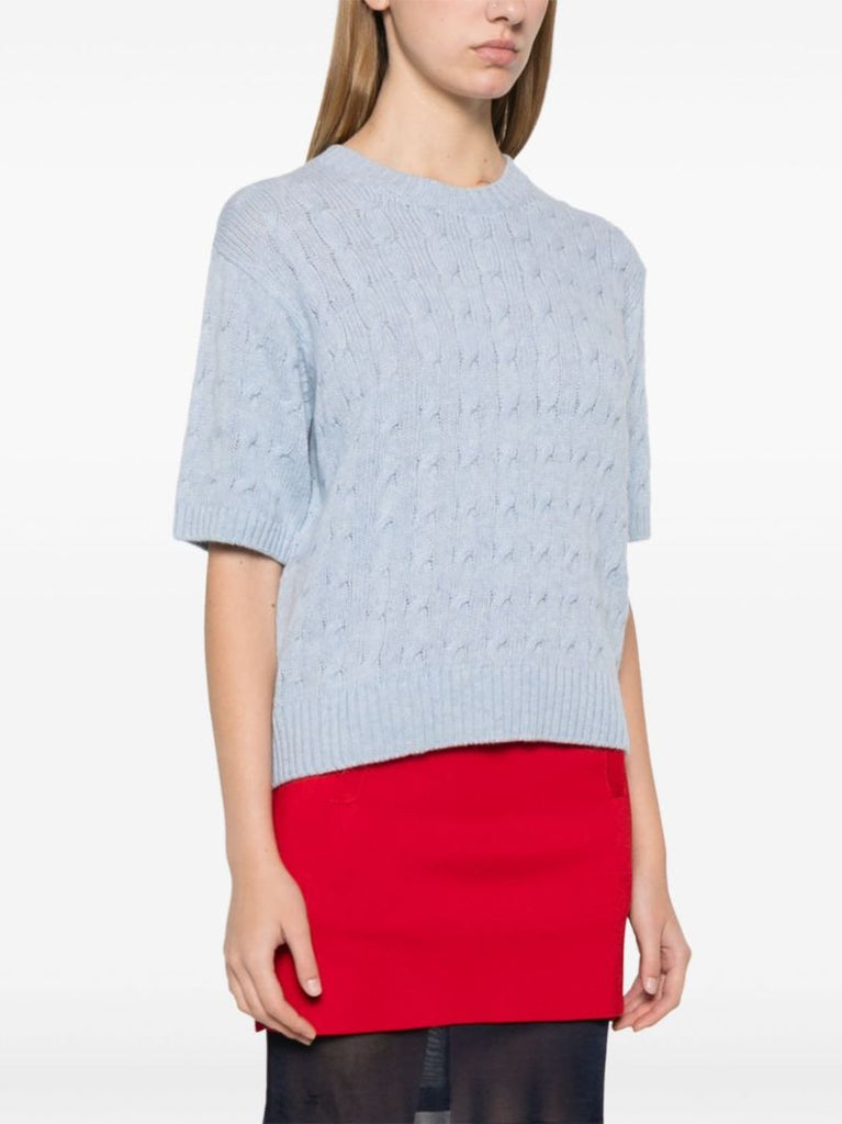 Cable-knit T-shirt