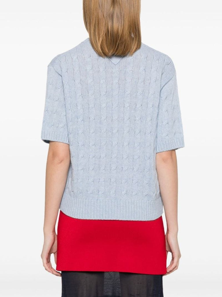 Cable-knit T-shirt