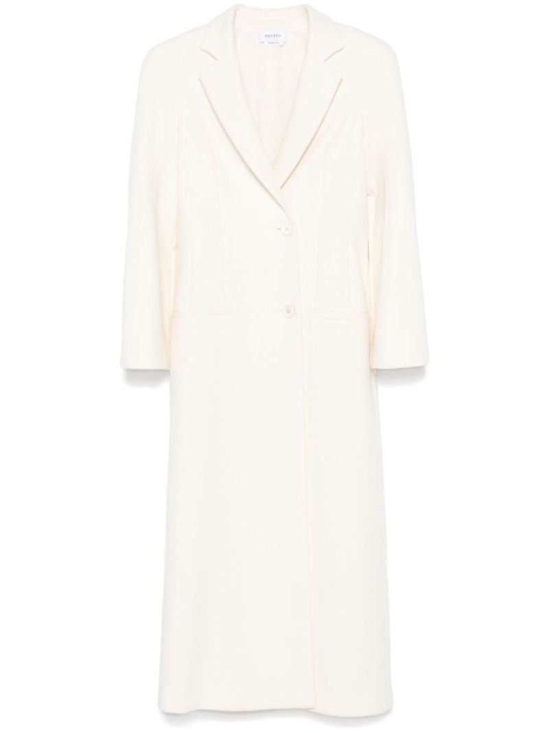 Moulded-shoulder Double-breasted Coat