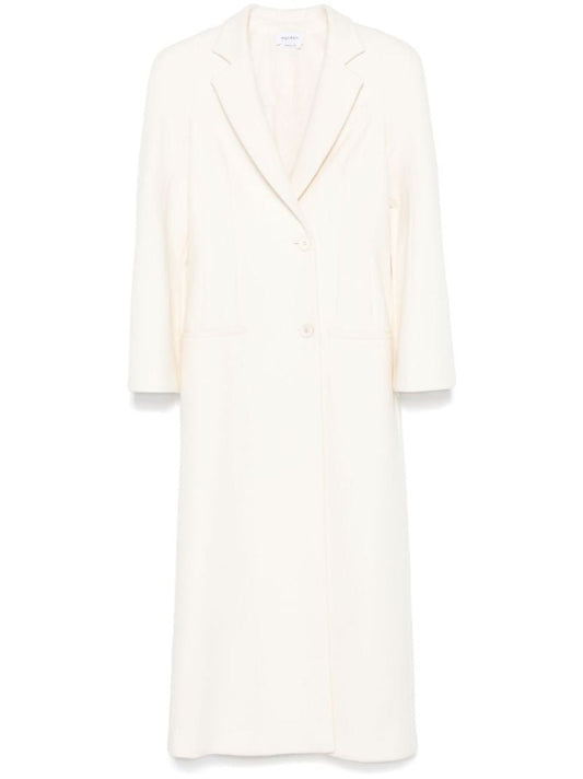 Moulded-shoulder Double-breasted Coat