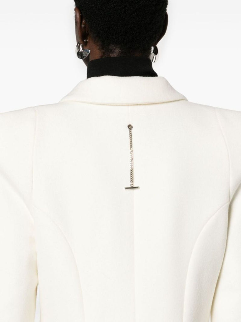 Moulded-shoulder Double-breasted Coat