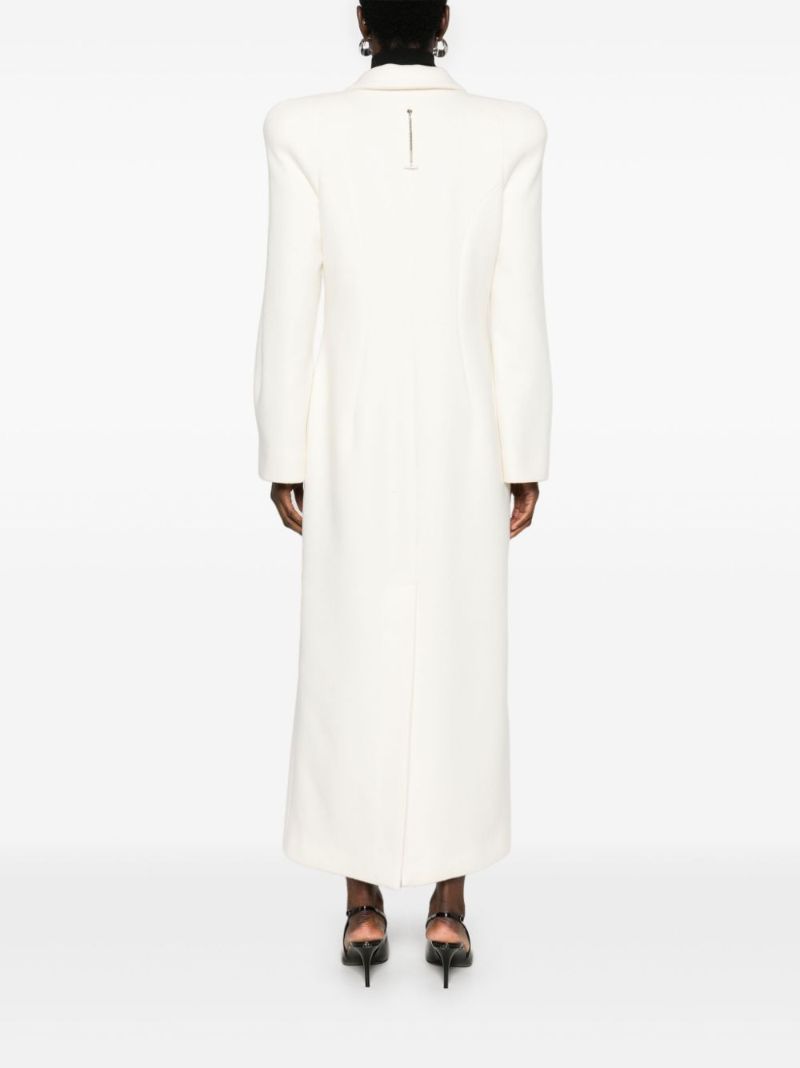 Moulded-shoulder Double-breasted Coat