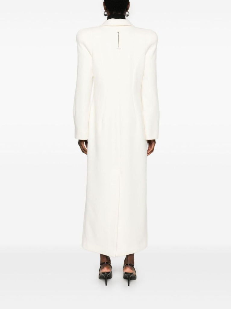 Moulded-shoulder Double-breasted Coat