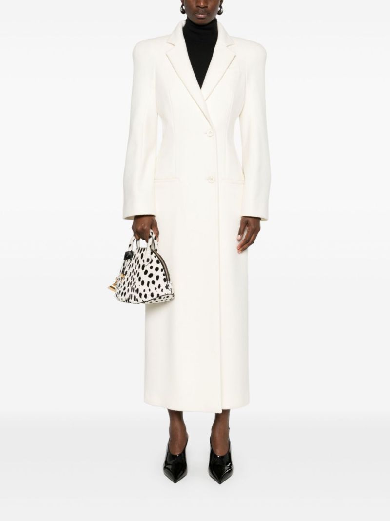 Moulded-shoulder Double-breasted Coat