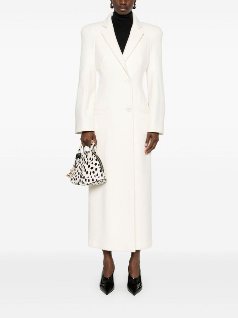 Moulded-shoulder Double-breasted Coat