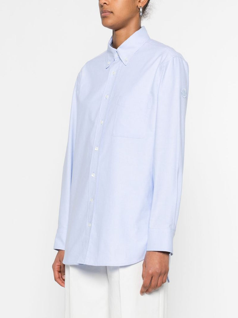 Blue Long-sleeved Cotton Shirt