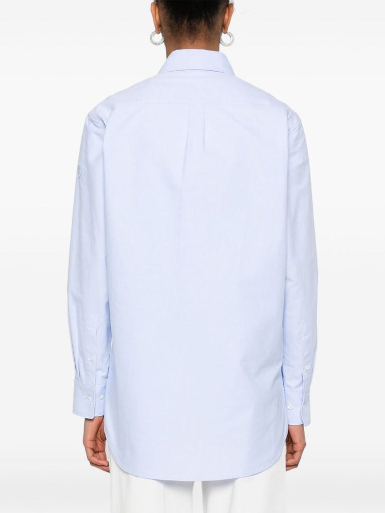 Blue Long-sleeved Cotton Shirt