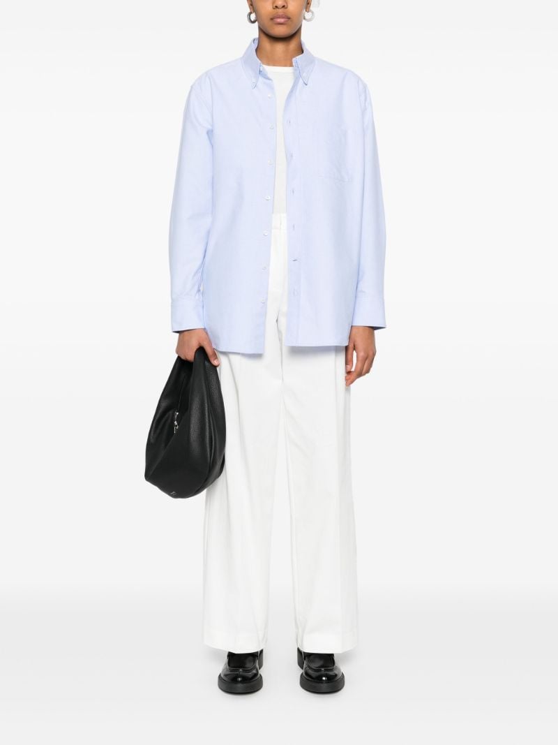 Blue Long-sleeved Cotton Shirt