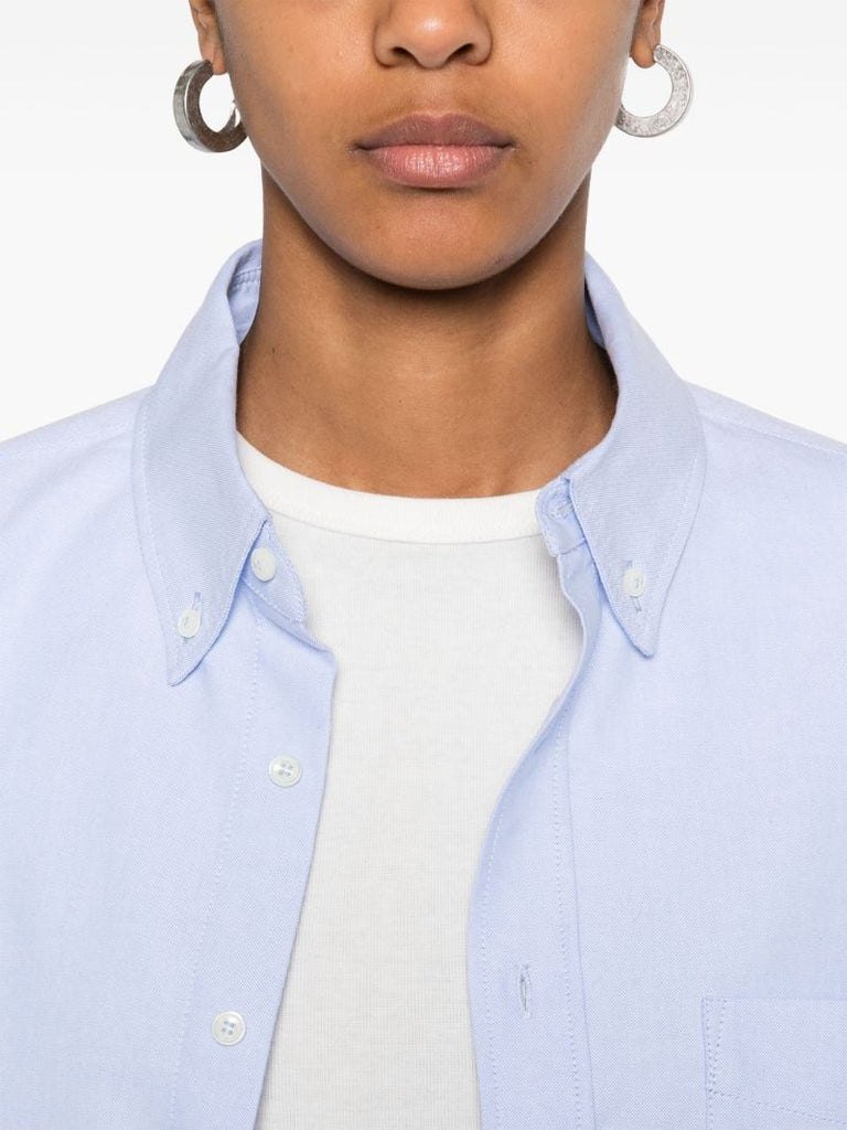 Blue Long-sleeved Cotton Shirt