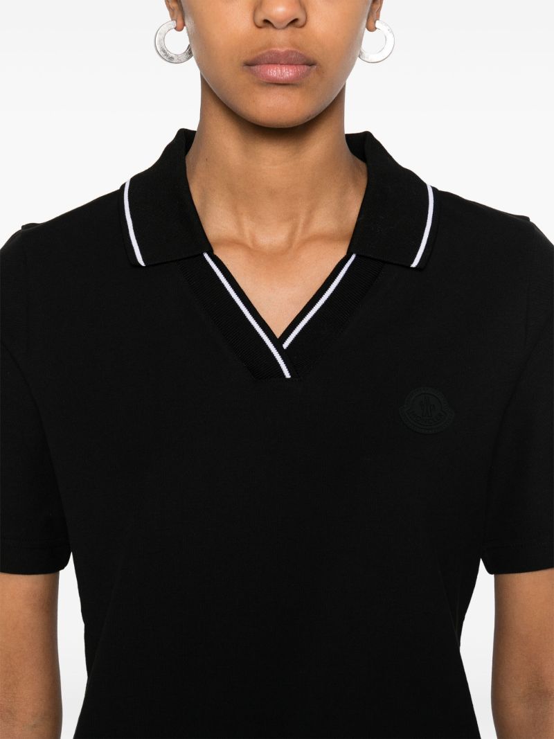 Black Logo-appliquÃ_x0083_Â© Polo Top