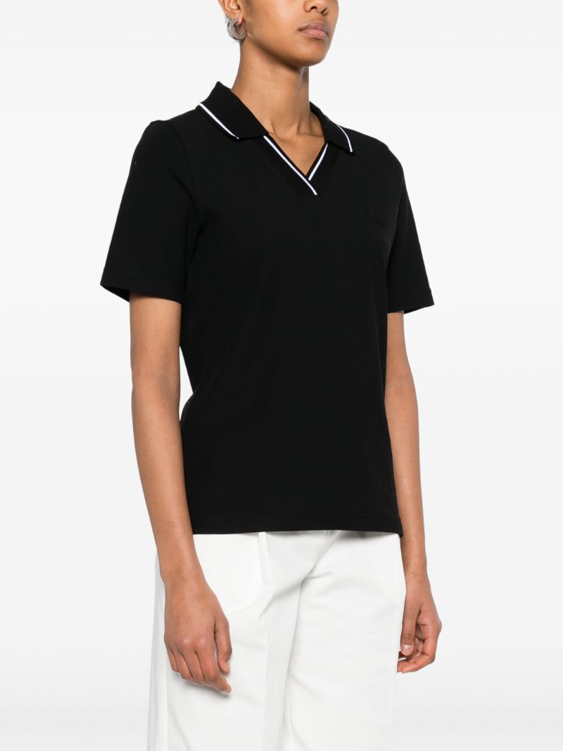 Black Logo-appliquÃ_x0083_Â© Polo Top