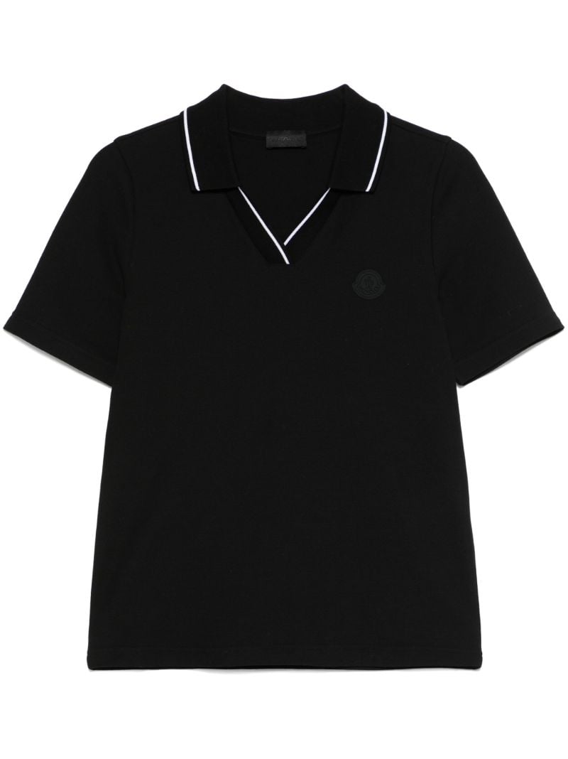 Black Logo-appliquÃ_x0083_Â© Polo Top