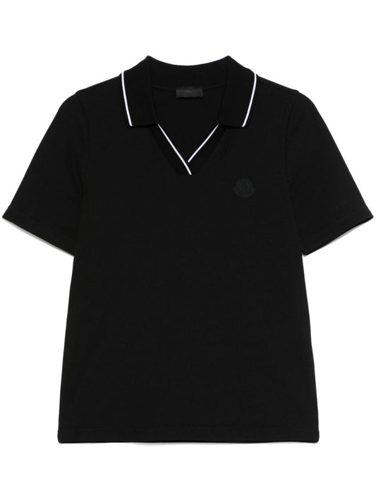 Black Logo-appliquÃ_x0083_Â© Polo Top