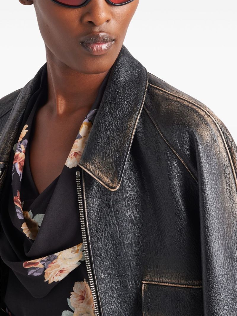 Distressed Leather Jacket