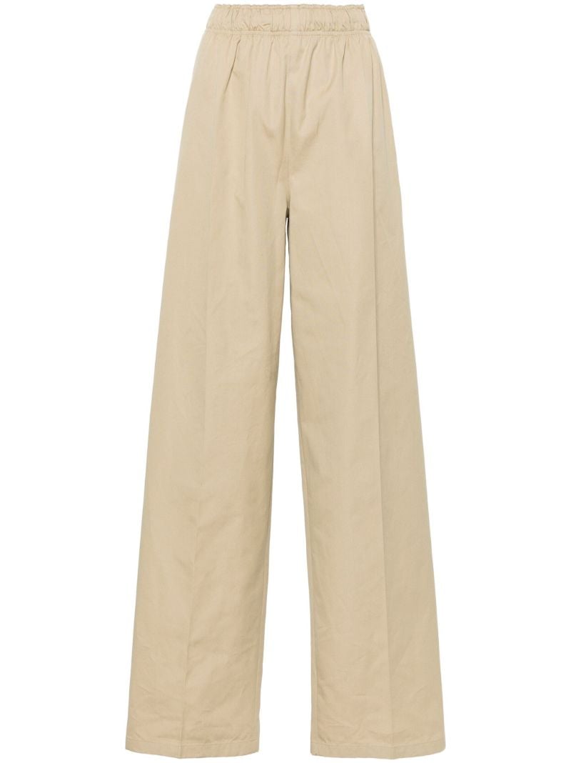 Neutral Wide-leg Cotton Trousers