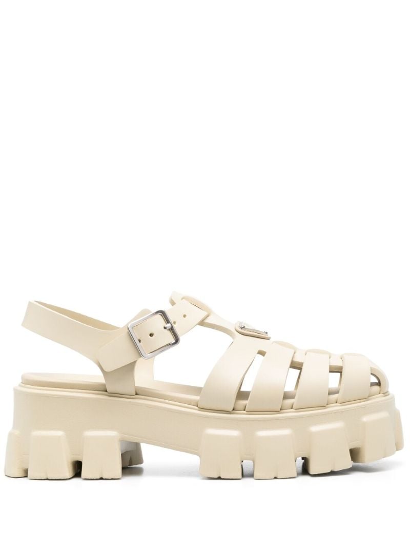Neutral Monolith Caged Sandals