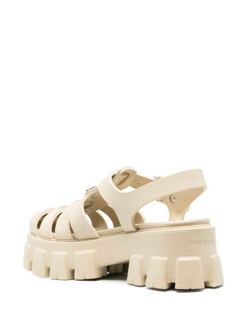 Neutral Monolith Caged Sandals