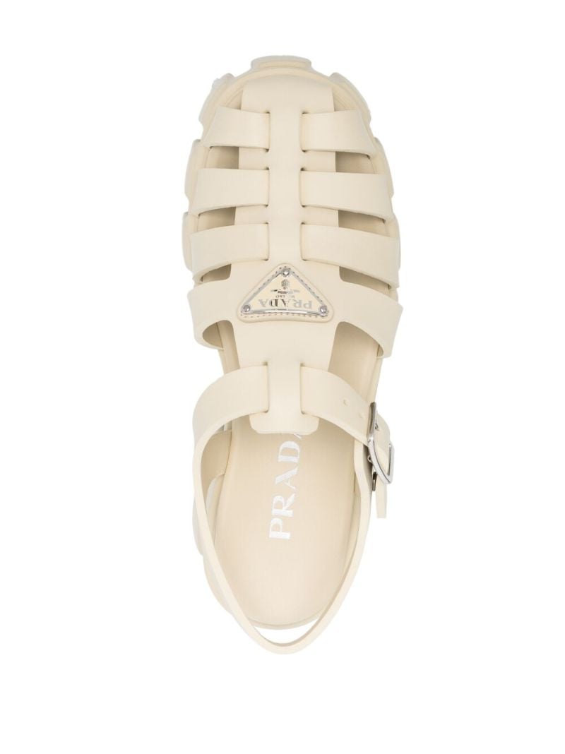 Neutral Monolith Caged Sandals