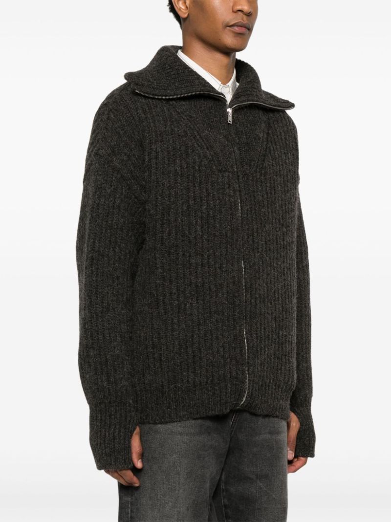 Ribbed-knit Cardigan