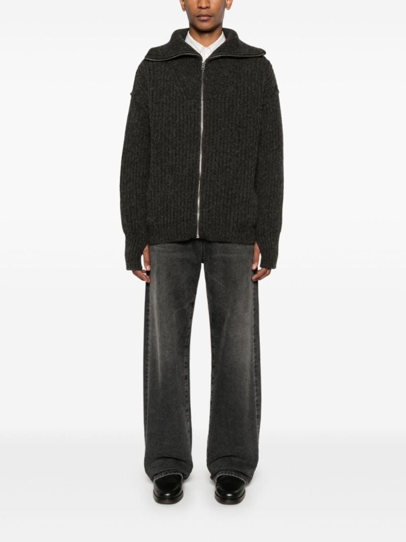 Ribbed-knit Cardigan