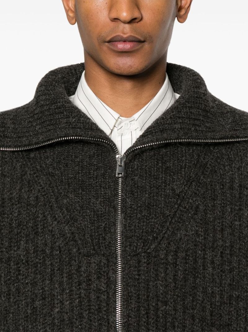 Ribbed-knit Cardigan