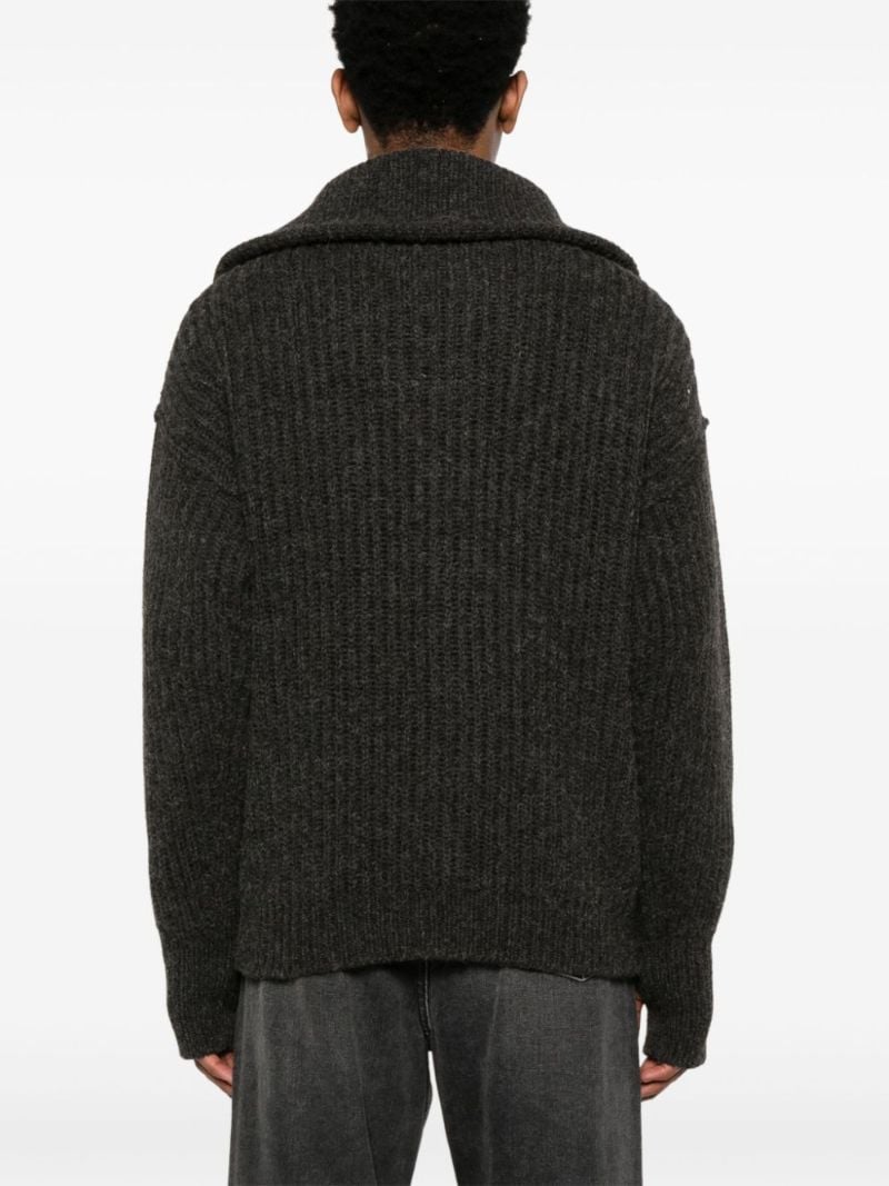 Ribbed-knit Cardigan