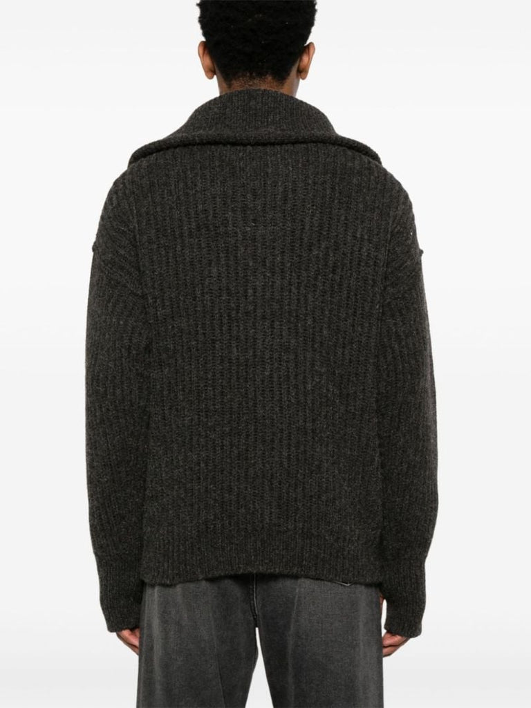 Ribbed-knit Cardigan