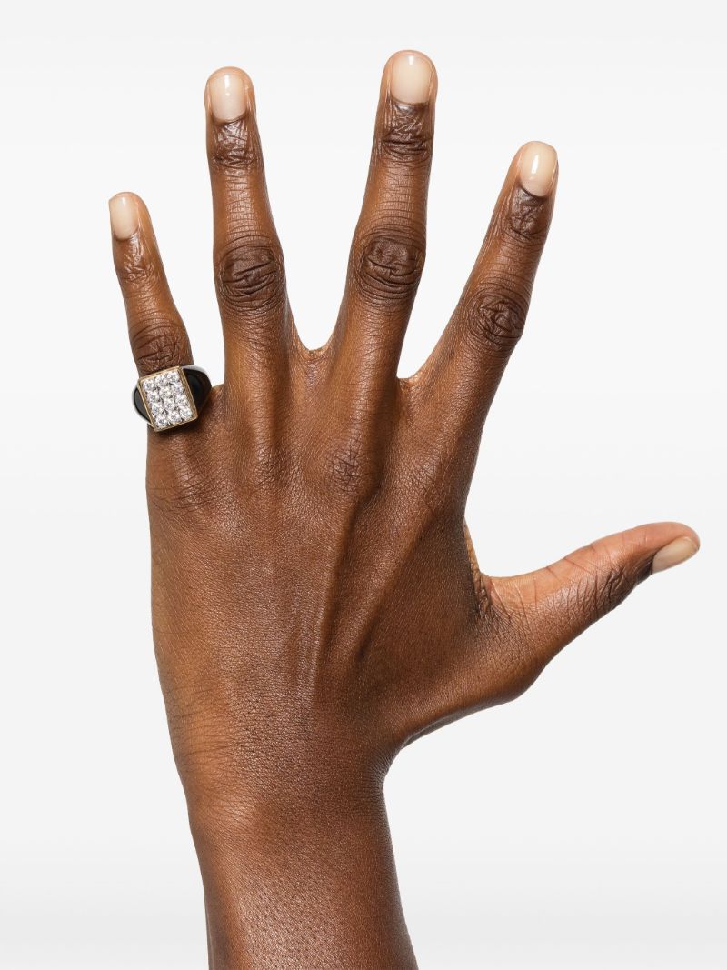 18k Yellow Gold Tuxedo Diamond Ring